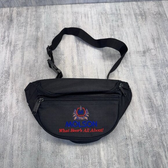 Vintage Molson Beer Fanny Waist Pack  Nylon Retro Fannypack Canadian - Picture 2 of 4